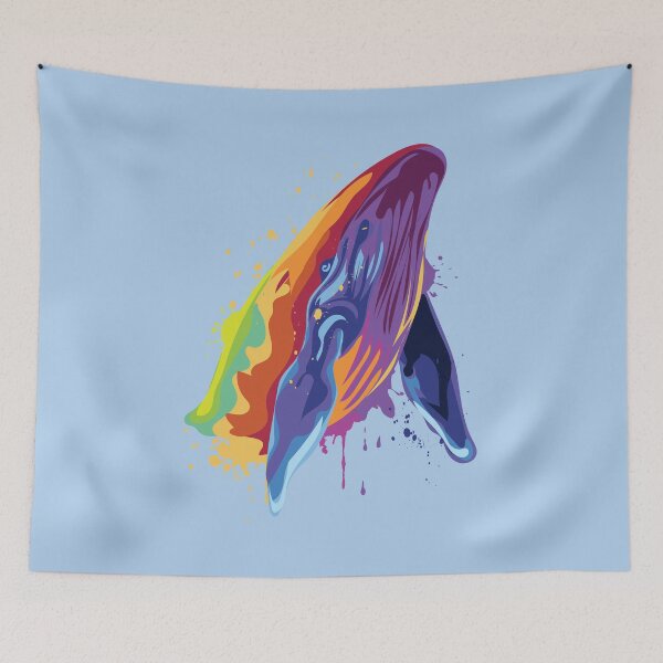 Item preview, Art Splash Colorful Whale designed and sold by ShikitaMakes.