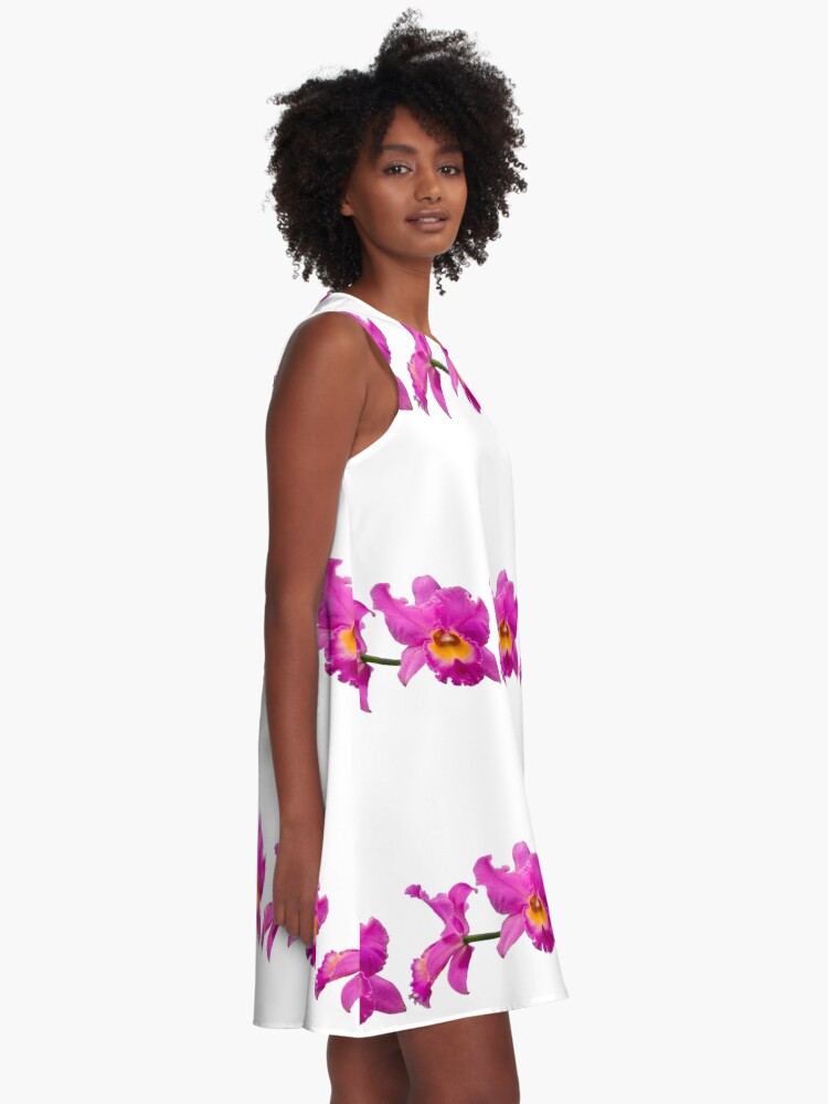 Alternate view of Orchids #3 A-Line Dress