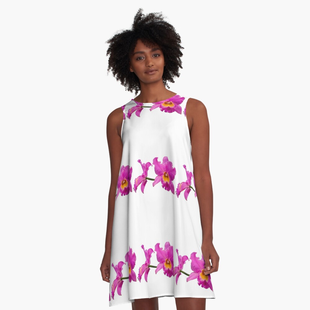 Orchids #3 A-Line Dress