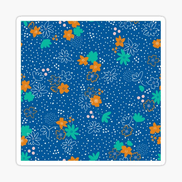 Doodle floral print Sticker
