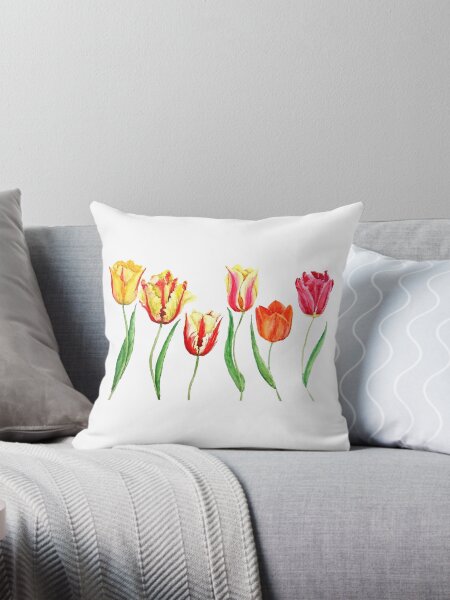Artikel-Vorschau von handgemalte bunte Tulpenblumen-Aquarellmalerei, designt und verkauft von ColorandColor.