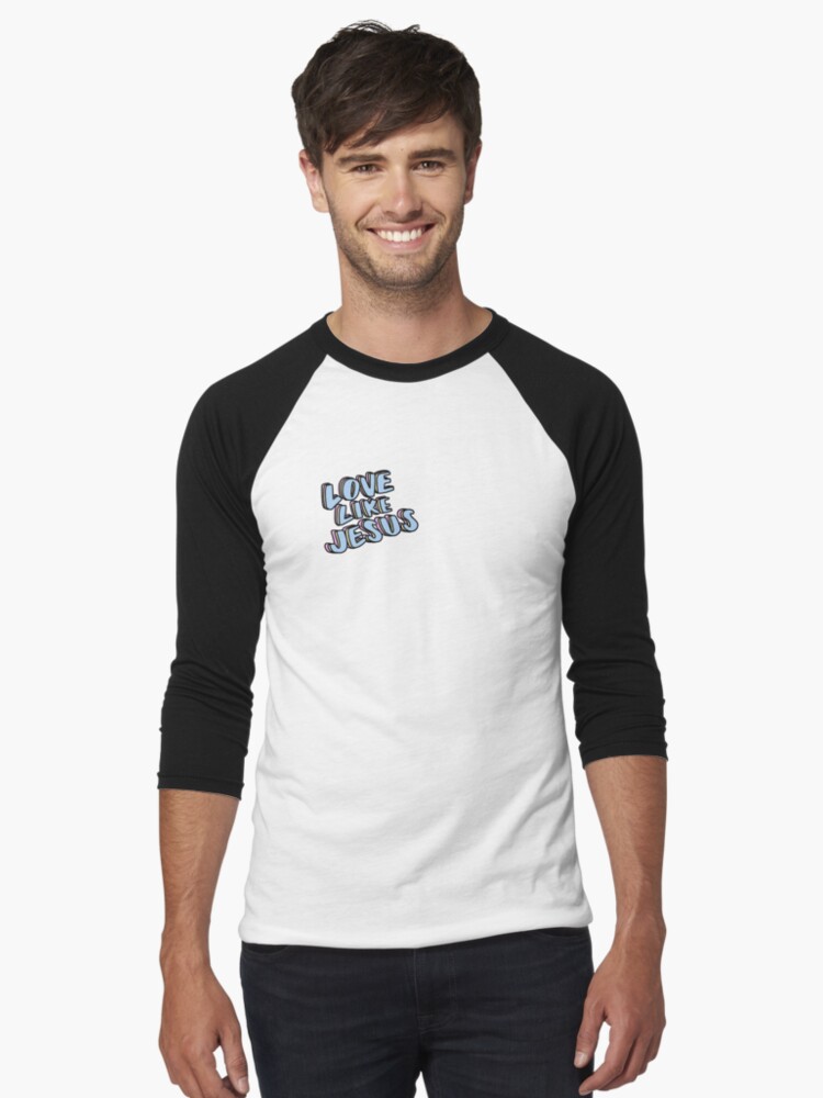 Thumbnail 1 von 3, Baseballshirt mit 3/4-Arm, Liebe wie Jesus designt und verkauft von cecilyjean.