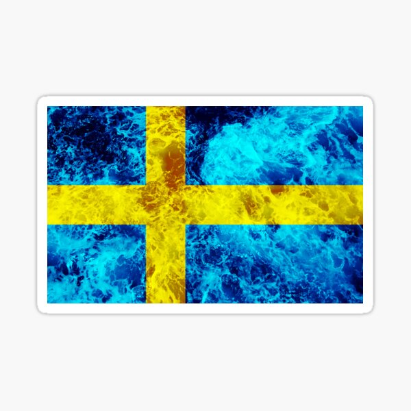 Flag of Sweden - Ocean Waves Sticker