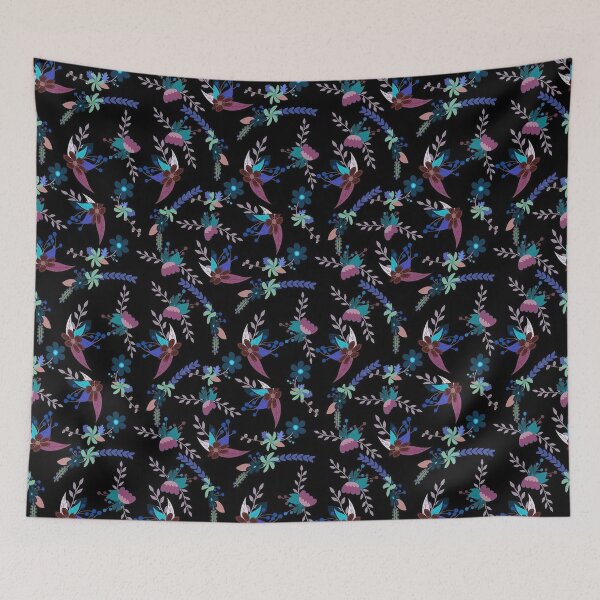 Item preview, Floral backdrop black pattern designed and sold by tetibright.
