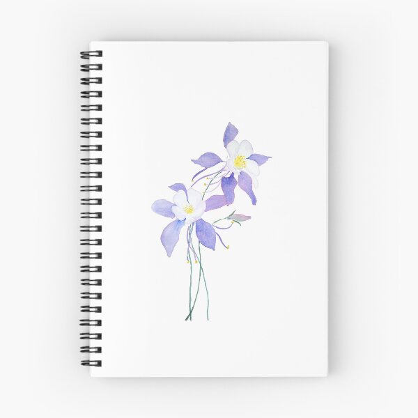 Item preview, hand painted  purple wild flower columbine flower watercolor designed and sold by ColorandColor.