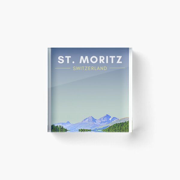 Item preview,  St Moritz - Switzerland Vintage Travel art designed and sold by lifeinalps.