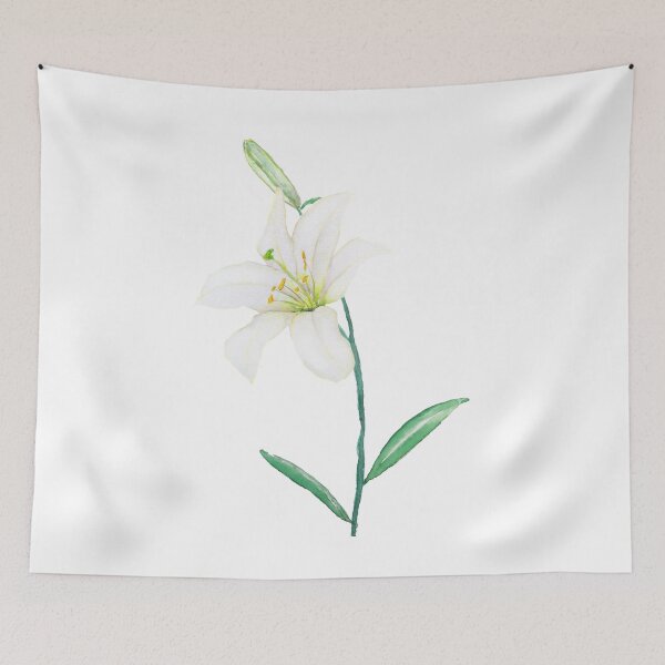 Item preview, hand painted white lily watercolor  designed and sold by SelenePaintings .