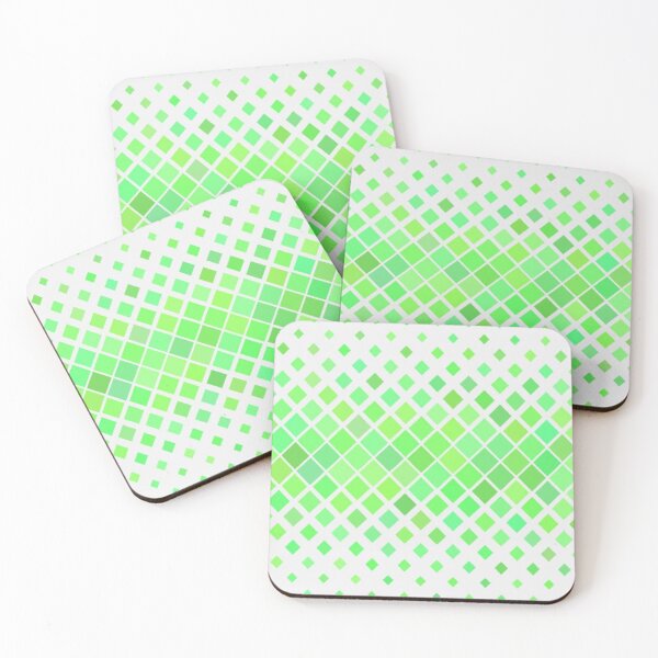 Item preview, Green diagonal squares white pattern designed and sold by tetibright.