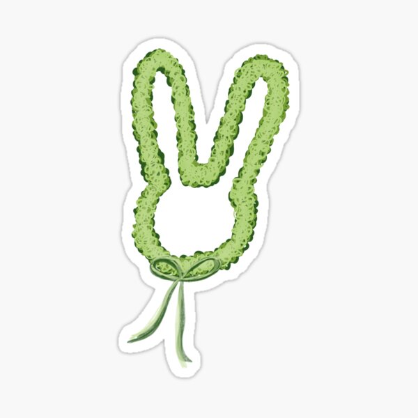 Easter Bunny Wreath Sticker