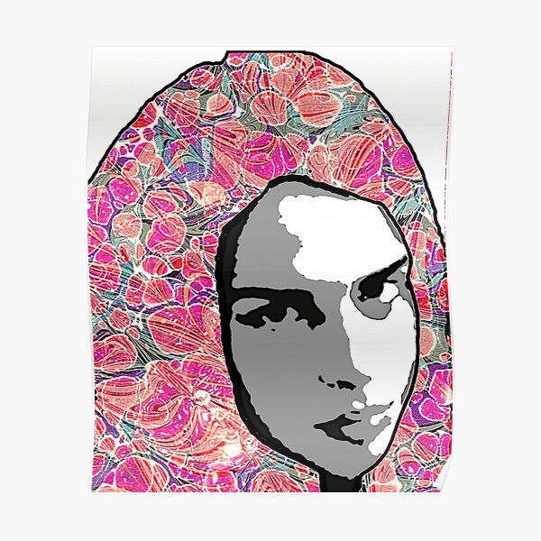 Portrait with Paper Marbling Poster