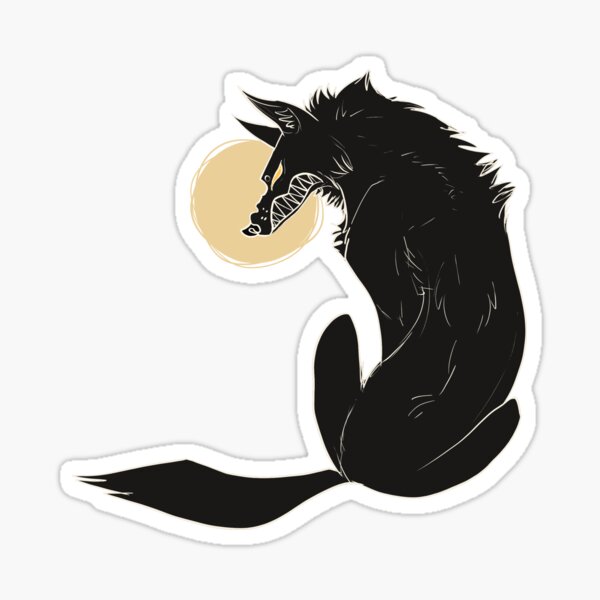 Item preview, Full moon wolf sticker designed and sold by Canis Lunaris.