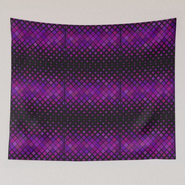 Item preview, Purple diagonal squares black pattern designed and sold by tetibright.