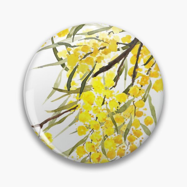 Item preview, hand painted golden wattle flower watercolor designed and sold by SelenePaintings .