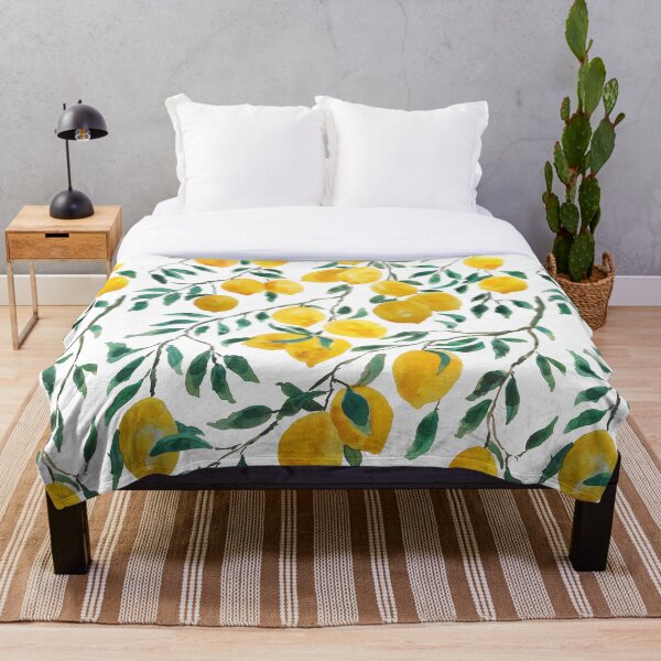 Item preview, hand painted watercolor yellow lemon pattern  designed and sold by SelenePaintings .