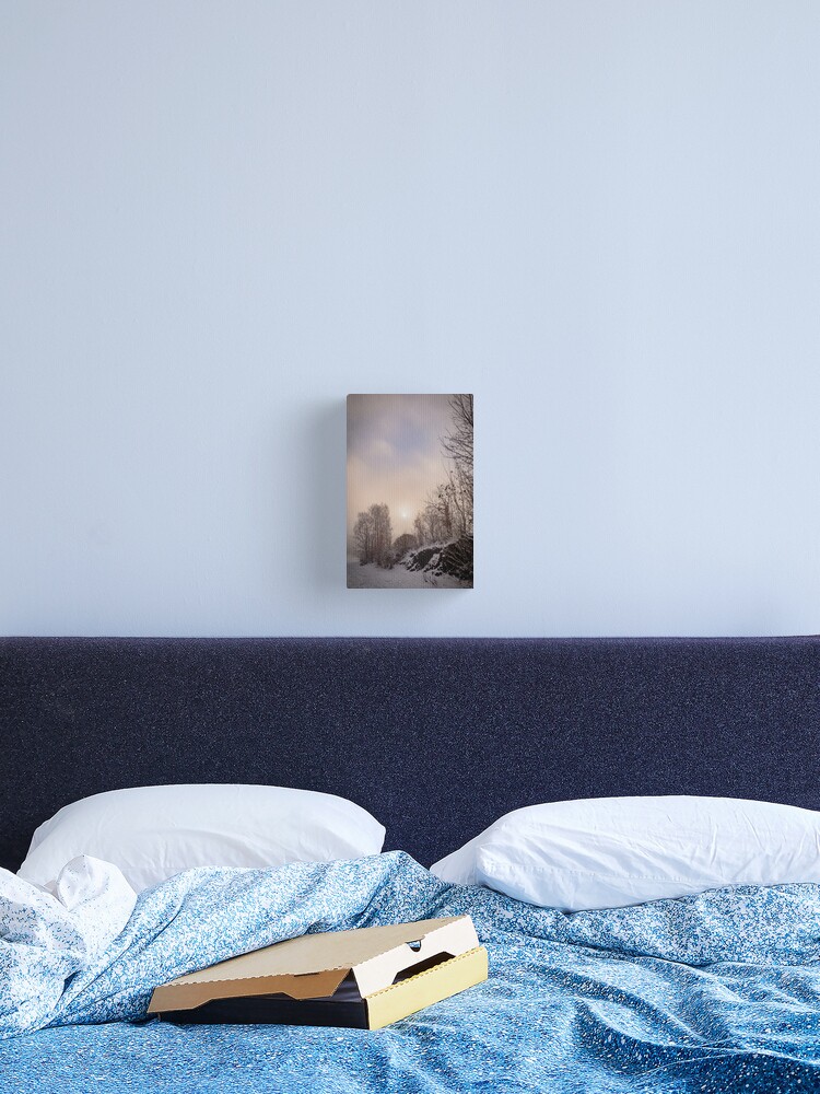 Thumbnail 1 of 3, Canvas Print, Sun looking through mist designed and sold by Bjørnar Haveland.