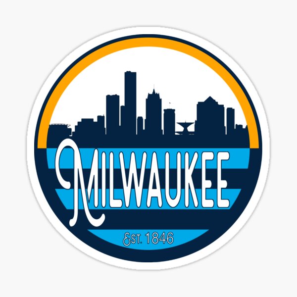 Milwaukee Flag Skyline Design Sticker