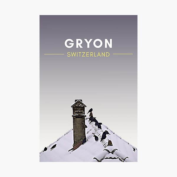 Gryon Winter - Switzerland Vintage Travel art Photographic Print