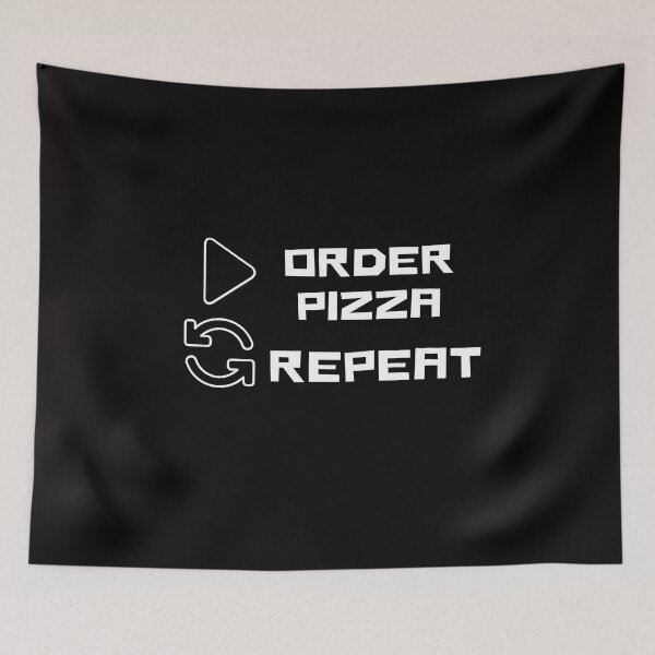 Item preview, Order Pizza Black Replay Repeat Humor Silly Joke Cute Funny Gift Sarcastic Happy Fun Awkward Geek Hipster Smile Inspirational Motivational Birthday Present designed and sold by EpsilonEridani.