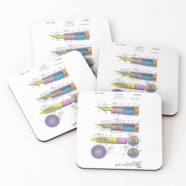 Item preview, Pen art Old Mid Century Patent Colorful art designed and sold by drawspots.