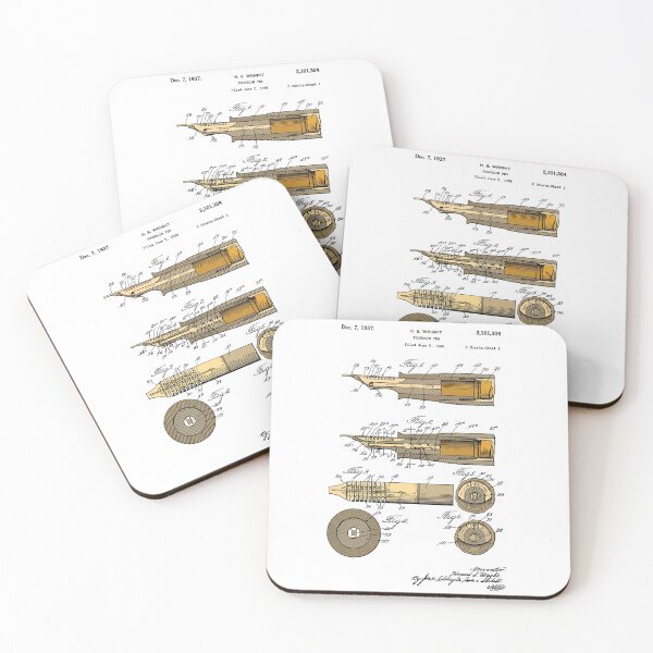 Item preview, Pen art Old Mid Century Patent Colorful art 10 designed and sold by drawspots.