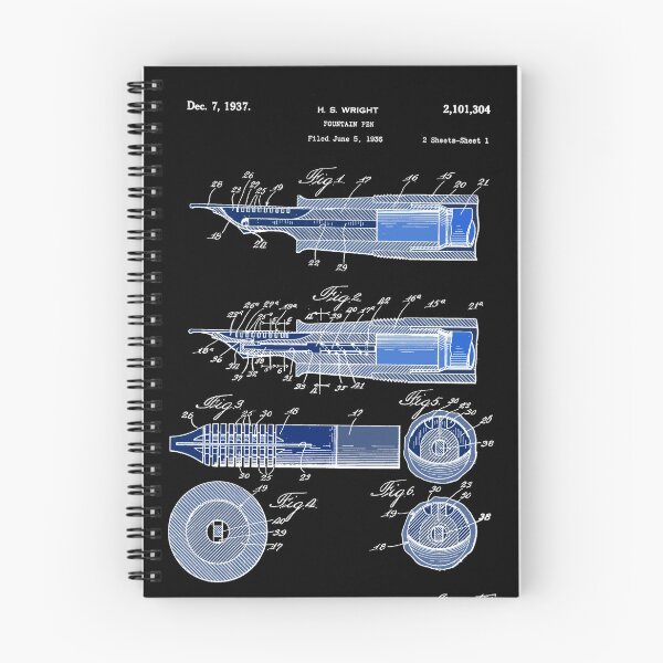 Item preview, Pen art Old Mid Century Patent Colorful art 13 Black Background designed and sold by drawspots.