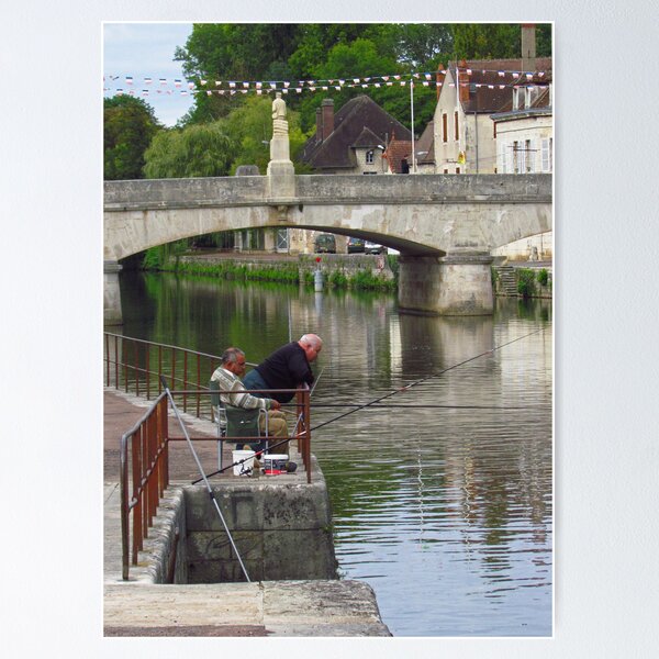 Item preview, Burgundy - Fishermen on the Nivernais Canal designed and sold by Maureen Keogh.
