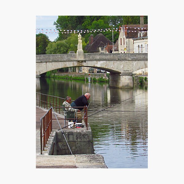Item preview, Burgundy - Fishermen on the Nivernais Canal designed and sold by Maureen Keogh.
