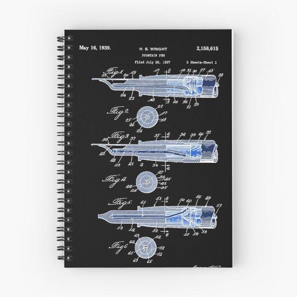 Item preview, Pen art Old Mid Century Patent Colorful art 15 Black Background designed and sold by drawspots.