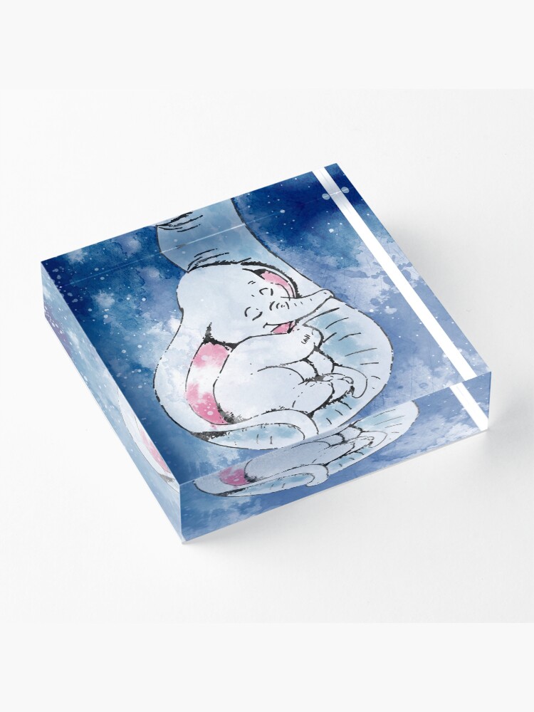 Alternate view of Dumbo and his mother, Mother and baby elephant Acrylic Block