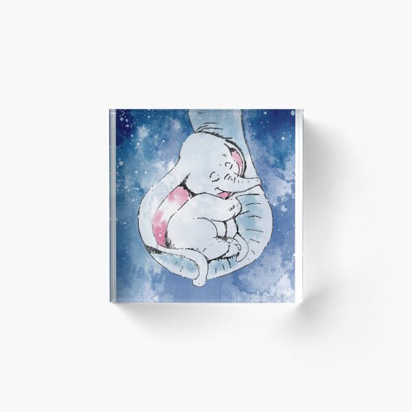 Dumbo and his mother, Mother and baby elephant Acrylic Block