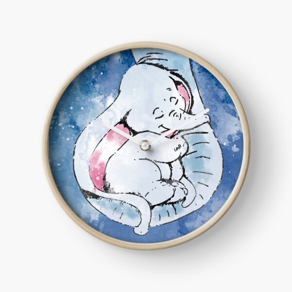 Dumbo and his mother, Mother and baby elephant Clock