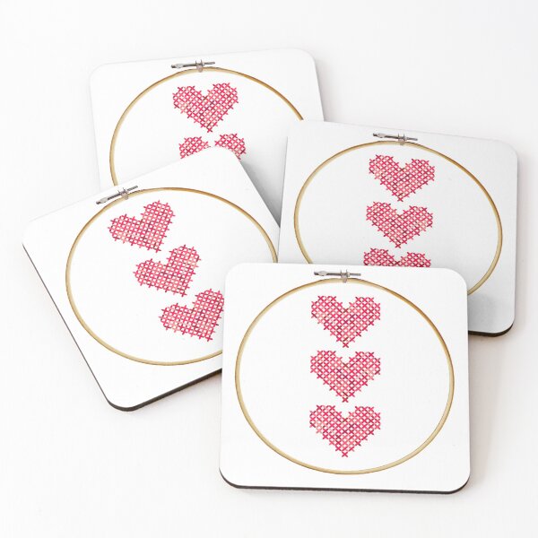 Item preview, Triple Heart White Cross Stitch  designed and sold by Sweetie Spicy.