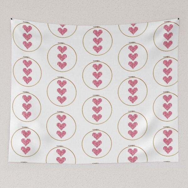 Item preview, Triple Heart White Cross Stitch  designed and sold by Sweetie Spicy.