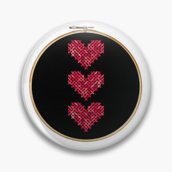 Item preview, Triple Heart Black Cross Stitch  designed and sold by Sweetie Spicy.