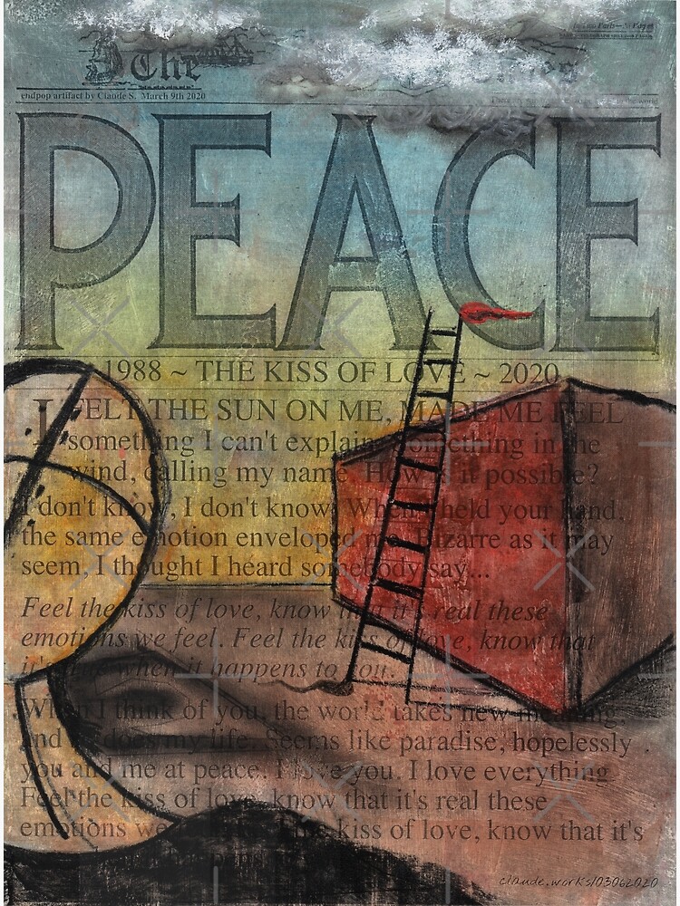 Peace (Kiss of Love) by Claude S. Anything Box. Acrylics, Toner, Synthpop, and Pastels Painting Collage by endpop