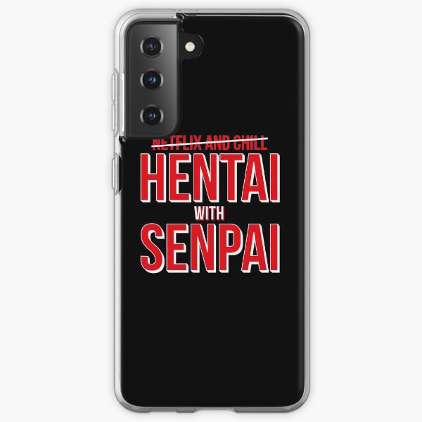 Netflix et chill - HENTAI avec SENPAI (version rouge et blanche) Coque souple Samsung Galaxy
