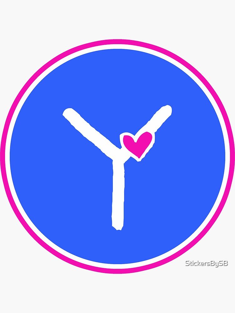 "Initial Y Round Sticker Letter Y" Sticker for Sale by StickersBySB