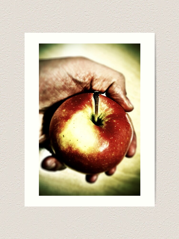 Art Print, An apple in hand designed and sold by Bjørnar Haveland