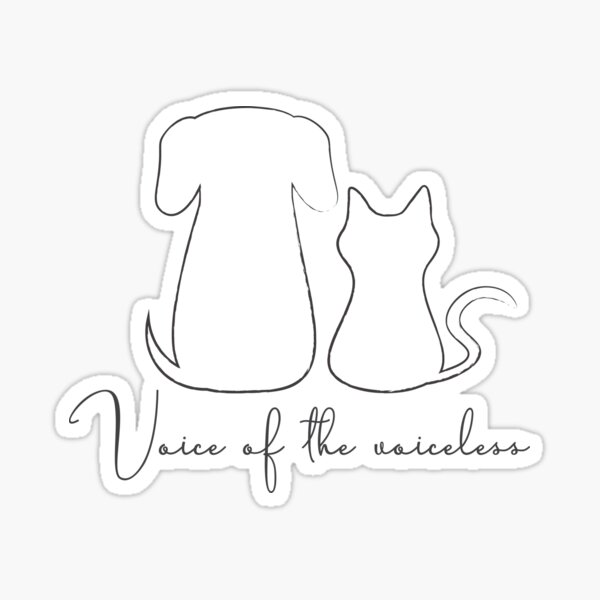 Voice of the Voiceless - Grey Outline (Cat & Dog) Sticker