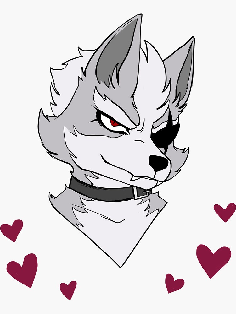 "wolf with hearts" Sticker by quietxof | Redbubble