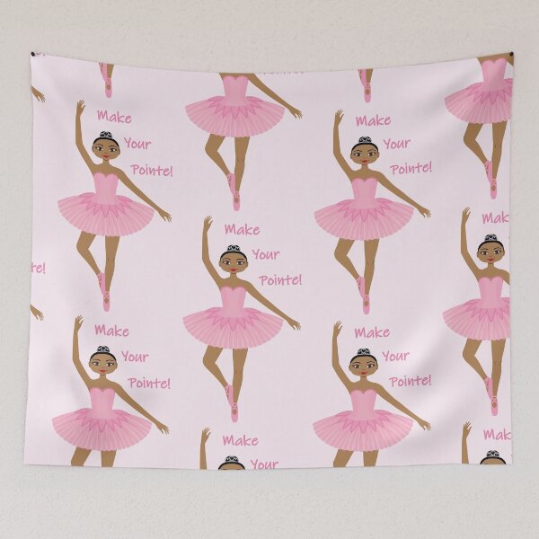 Item preview, Make Your Pointe!  Pretty Black Ballerina in Pink designed and sold by tandaleah.