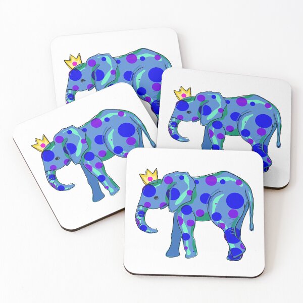 Artikelvorschau, Elefant mit Tupfen und einer schicken Krone entworfen und verkauft von Whoopsidoodle.