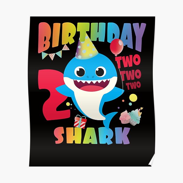 Birthday Girl Shark Gift Cute Baby Shark Design Matching Family Set Doo Doo Poster By Omgpartyfactory Redbubble