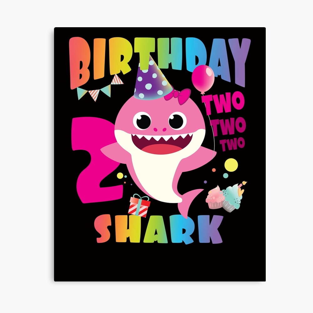 Birthday Girl Shark Gift Cute Baby Shark Design Matching Family Set Doo Doo Canvas Print For Sale By Omgpartyfactory Redbubble