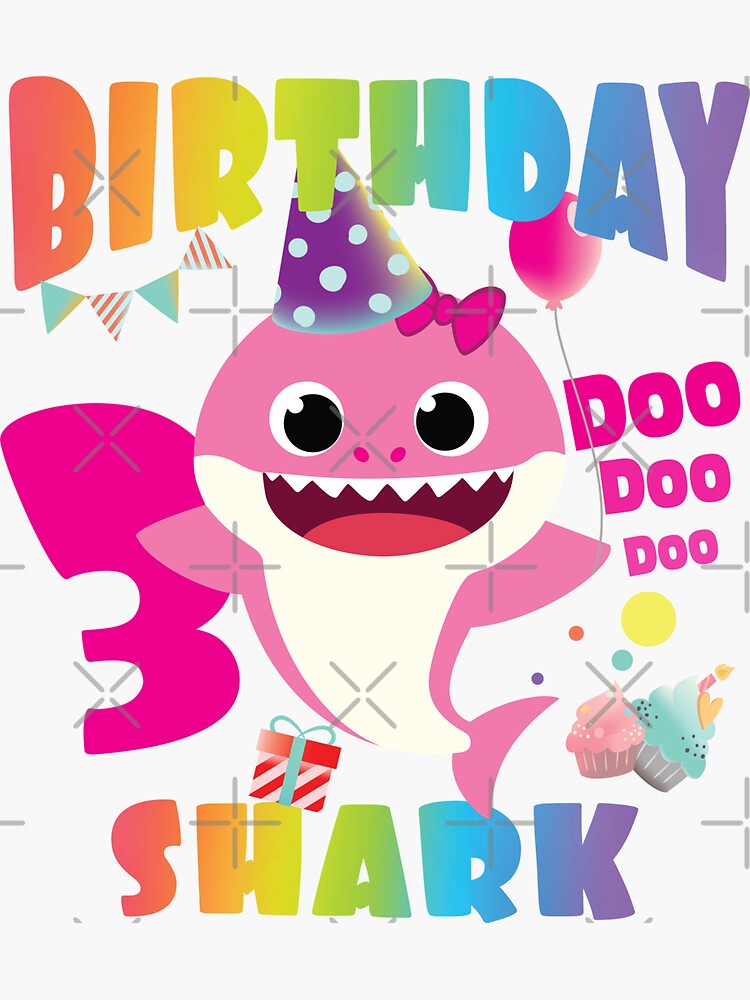 "Birthday Girl Shark Gift Cute Baby Shark Design Matching Family Set