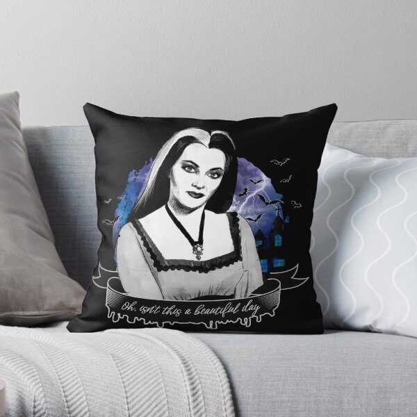 Goth Queens - Lily Munster Throw Pillow