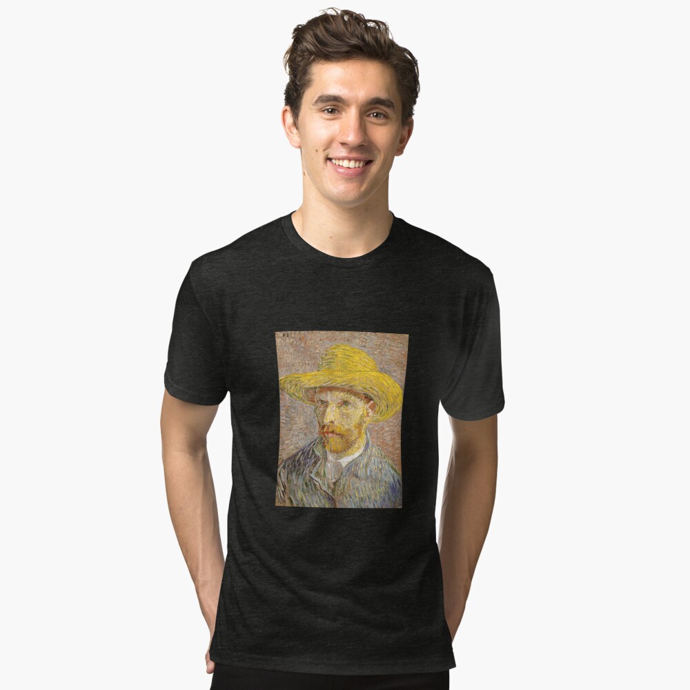 Self-Portrait with a Straw Hat, Vincent van Gogh Large organic tote bag 