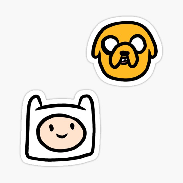Doodle Jake the Dog and Finn the Human | Adventure Time Sticker