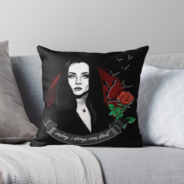 Goth Queens - Morticia Addams Throw Pillow
