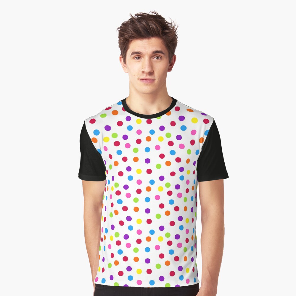 rainbow polka dot shirt